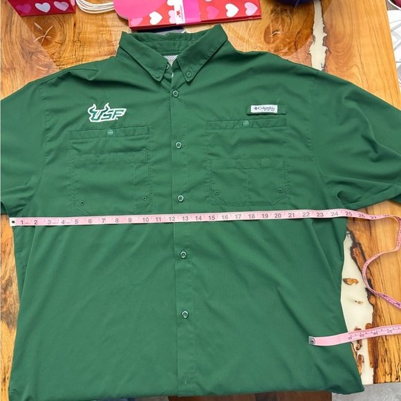 Columbia PFG USF Bulls Fishing Shirt Mens Green Florida South Florida - Picture 7 of 9